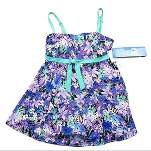 FIT 4 U Islander Bandeau Tie Floral Print Swim